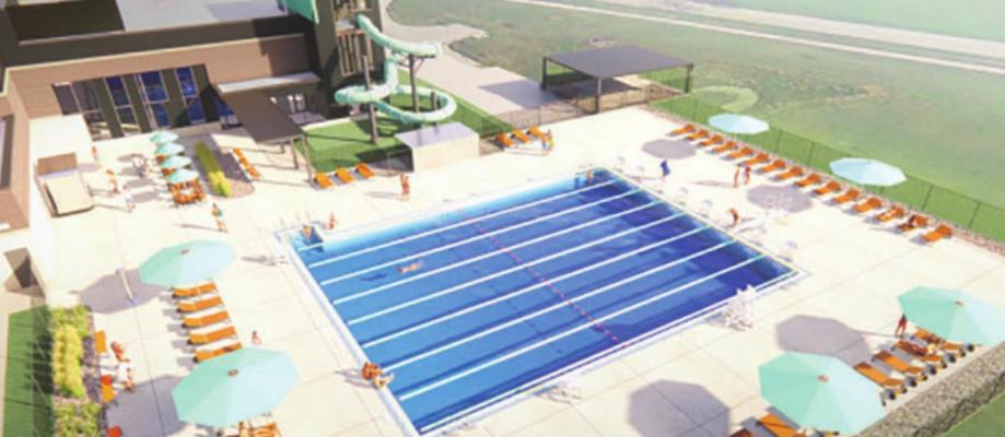THE OUTSIDE POOL is proposed for the back of the community center.