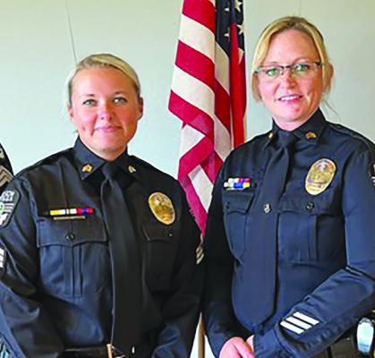 Cassie Cramer-Stocks and Samantha Nash-St. John were promoted to the rank of sergeant. Submitted