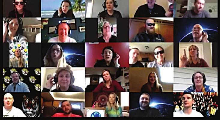 THESE ARE SOME of the many Excelsior Springs High School teachers who recreate a video to make the world a better place in a time of world crisis.