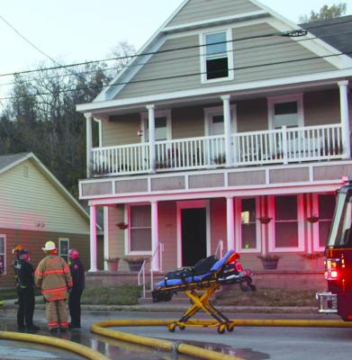 LAST WEEK Excelsior Springs fire and police departments responded to a report of a structure fire with possible entrapment at 300 E. Excelsior Street. Upon arrival, one person was determined to be entrapped in the building. The individual was removed by fire personnel and taken to an area hospital. Assistant Chief Camron White said, “It does appear to be an accidental incident, but it is still under investigation.” MIRANDA JAMISON | Staff