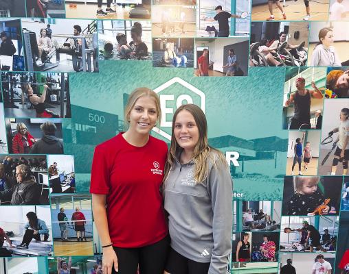 EXCELSIOR SPRINGS Parks and Recreation and Community Center Youth Activities Coordinator Kylie Deason (left) and Recreation Coordinator Alexis Blankenship lead the way in hosting family-friendly events to celebrate Parks and Recreation Month. MIRANDA JAMISON | Staff