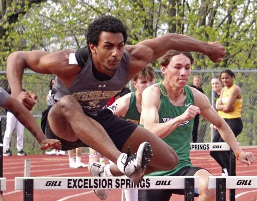 JOSEPH JAMES, shown clearing a hurdle this spring during the Mineral Water Classic, has signed a letter of intent to compete in track and field at Missouri Valley College in Marshall. DUSTIN DANNER | Staff
