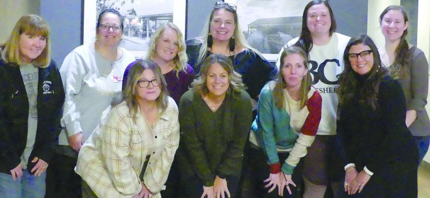 EXCELSIOR SPRINGS Christmas Committee gathered to discuss final plans for the Nov. 18 Downtown Excelsior Springs Christmas festivities. Participants included, in no particular order, Amber Schmidt, Jessica Miller, Elizabeth Dean, Melissa Bartlett, Brenda Eales, Amanda Romazon, Lyndsey Baxter, Sam Gilmore, Abigail Douglas and Robin Wilkins. ELIZABETH BARNT | Staff