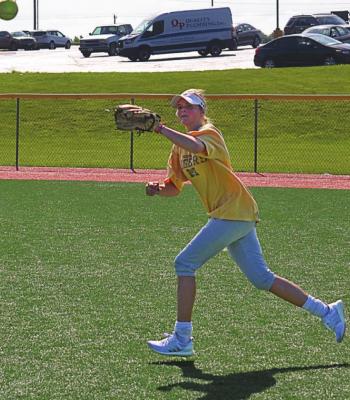 JORDYN PEKAREK makes a running catch. DUSTIN DANNER | Staff