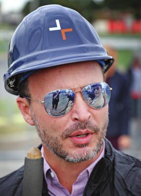 ONE OF MANY HATS Dr. Travis Hux wears in Raytown is a construction hard hat. He wears a lot of hats to match various responsibilities there. Over the summer, when he comes to work in Excelsior Springs, Hux will wear only the district’s top hat as superintendent of schools, but he will still have many responsibilities to oversee an effectively run district. JOHN BILLINGS | Raytown School District