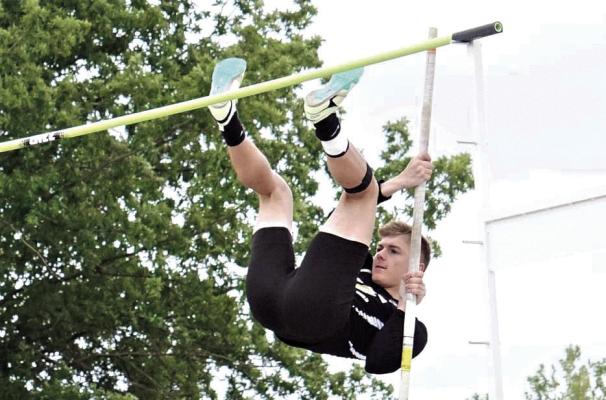 BRAXTON MOFFETT looks to return to state in the boys pole vault. DUSTIN DANNER | Staff