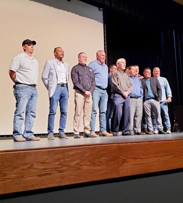ON A NIGHT when women make up the majority of the Excelsior Springs High School Athletic Hall of Fame individual inductees, men join the elite group primarily as parts of other groups, such as the 1989-92 wrestling teams, which were top-four state placers; and the Excelsior Springs Quarterback Club. NICOLE SCOTT | Staff