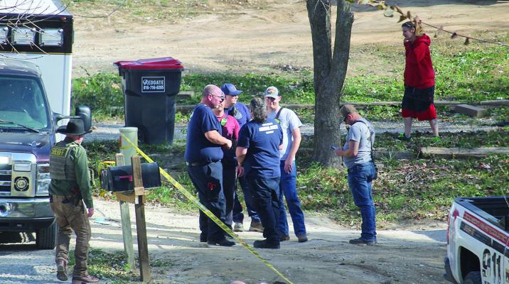 RAY COUNTY LAW enforcement and EMS personnel are on the scene of a fatal shooting on Arapahoe Drive in Homestead Village. MIRANDA JAMISON | Staff
