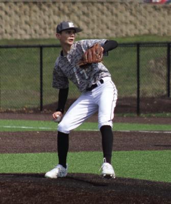 IN HIS first year of high school baseball, Kaelan Bedford shows he can answer the call when asked to pitch. DUSTIN DANNER | Staff
