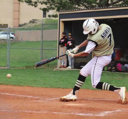 SENIOR JALEN Soria hits a pitch down the line. DUSTIN DANNER | Staff