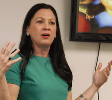 JONI WICKHAM discusses branding, value proposition and customer engagement strategies during a Chamber Lunch and Learn at The Co-Op. MIRANDA JAMISON | Staff