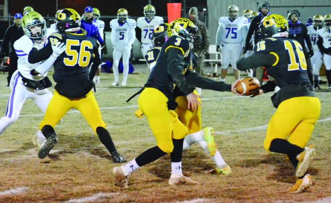 ORRICK GRADUATE Jaxon Miller (No. 16), shown taking a handoff in 2022 has signed to play football at Benedictine College in Atchison, Kan. SHAWN RONEY | Staff