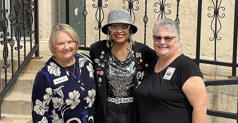 EXCELSIOR SPRINGS Mayor Sharon Powell, keynote speaker GG Owens and Director Lori Sams celebrate the successful Signing Day event, held Sept. 15 on the Job Corps campus. BRIAN RICE | Richmond News