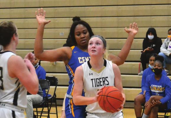 JUNIOR MALLORY MILLSAP, seen here looking to shoot against Center, and her fellow Tigers are preparing to take on St. Joseph Lafayette Saturday. DUSTIN DANNER | Staff