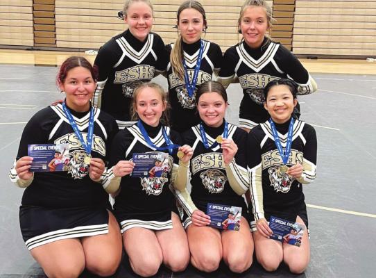 FROM LEFT, front row, Mateya Figueroa, Ayanna Peterson, Sydney Jarvis, Lilly Hughes; back row, Jaylenn Hudlemeyer, Haley Smith and Keelin Brewer. DUSTIN DANNER | Staff
