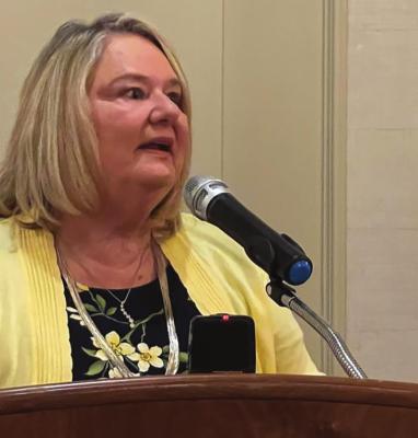 MAYOR Sharon Powell speaks during the Mayor’s Prayer Breakfast at The Elms Hotel and Spa.