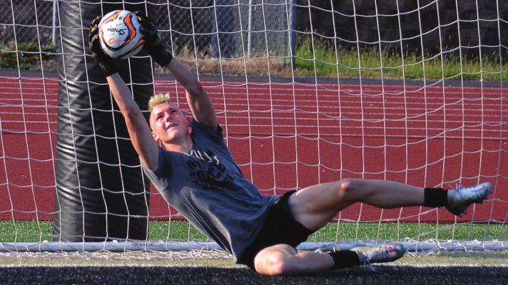 GOALKEEPER BRAXTON MOFFETT is back in the Excelsior Springs varsity boys soccer lineup this fall. DUSTIN DANNER | Staff