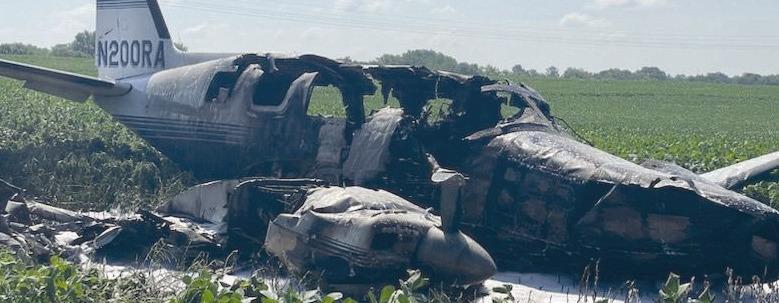 THE PILOT died after his plane crashed into a soybean field and caught fire. Submitted