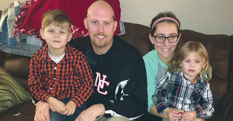 LANIE HURT with family Scott, Tyson and Trace.
