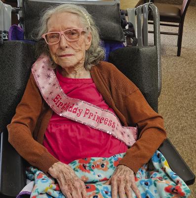 ELLA MARIE SLOAN celebrates her 102nd birthday. Sloan attended church for many years in Lawson and has been an Aspire Senior Living resident for the past five years. MIRANDA JAMISON | Staff