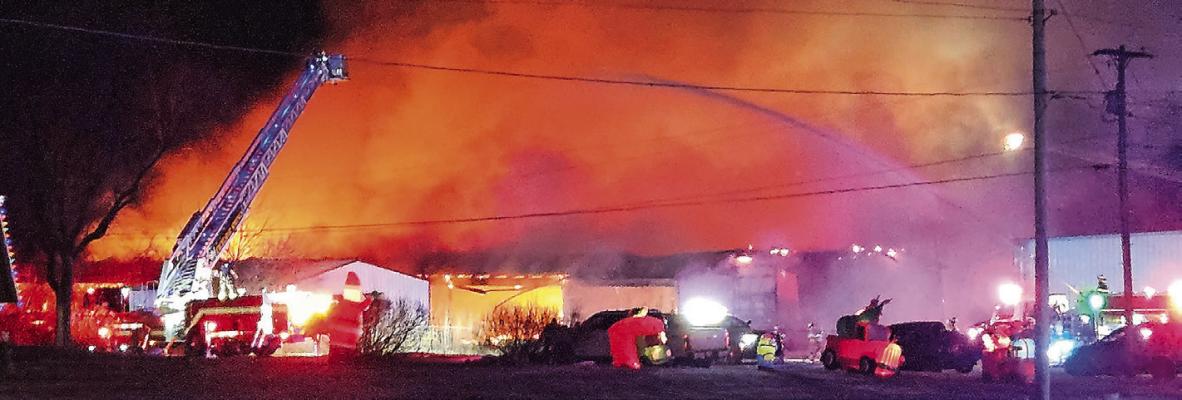 AN INVESTIGATION IS ongoing following a commercial fire that engulfed a building and all its contents at Morrow and Sons in Lawson. MIRANDA JAMISON | Staff