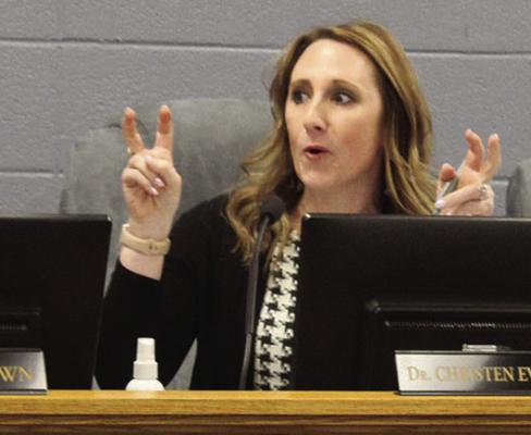 ASSISTANT SUPERINTENDENT Dr. Christen Everett outlines the challenges and costs of special education programming as she addresses the Board of Education. MIRANDA JAMISON | Staff