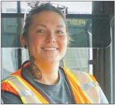 LOCAL SCHOOL bus driver Tori Wagner prepares to go on her route. ELIZABETH BARNT | Staff