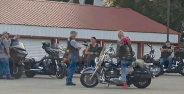 MOTORCYCLES LINE UP before setting out on their morning escort. ASPHALT MAFIA KC | Submitted