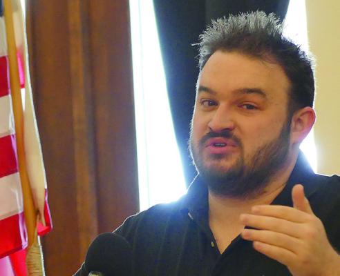 JOE MORGAN of Morganites shared his knowledge about cyber security at the Excelsior Springs Area Chamber of Commerce Luncheon. ELIZABETH BARNT | Staff
