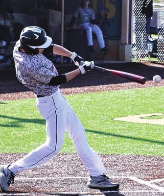 EXCELSIOR SPRINGS senior Seth Barton picks up one of his two hits on April 26 against visiting Van Horn of Independence as the Tigers cruise to a 12-2 victory in five innings. DUSTIN DANNER | Staff