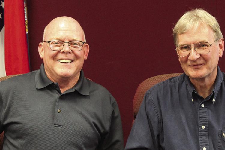 MARK SPOHN (left) and Reggie St. John are elected to lead the city as mayor and mayor pro tem. MIRANDA JAMISON | Staff