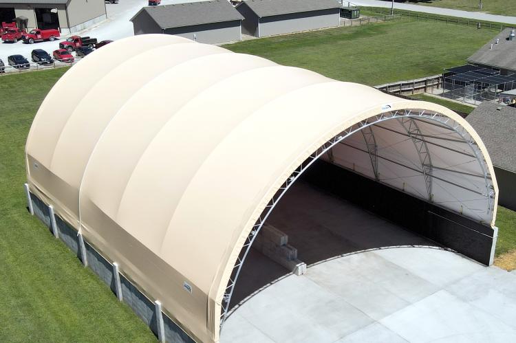 BRIAN RICE | Staff PUBLIC WORKS is getting ready for winter. The new salt shed is constructed and ready to be filled with salt and sand. The new facility allows public works to store four times its former capacity for materials, about 400 tons, according Public Works Director Chad Birdsong.