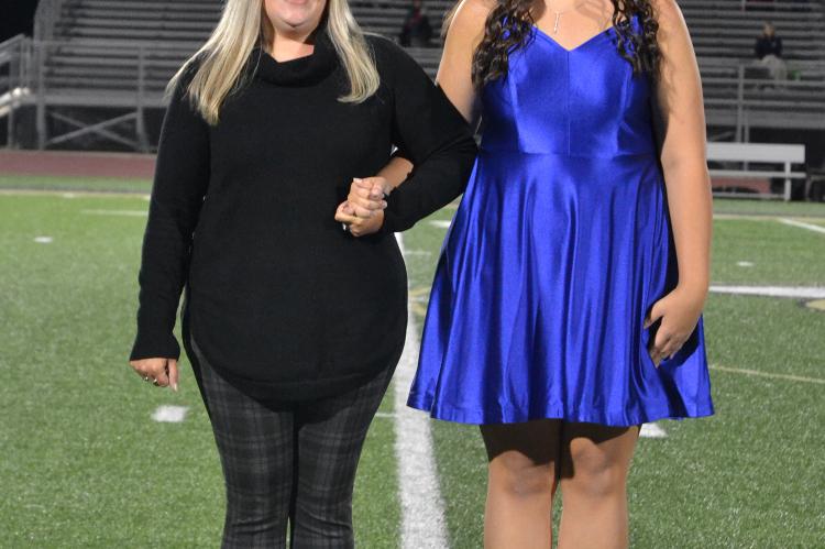 Sophomore candidate Mateya Figueroa with her mother, Mandy Figueroa. (Photo by Jae Juarez)