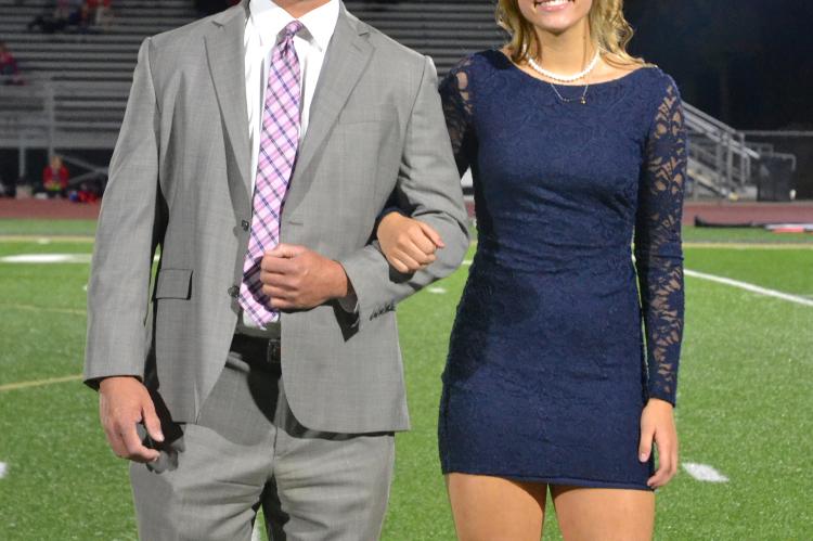 Sophomore candidate Robyn Pekarek with her father, Scott Pekarek. (Photo by Jae Juarez)