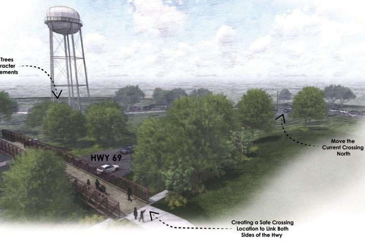 U.S. HIGHWAY 69 CROSSING CONCEPTUAL DRAWING only, not the official project. The look of the final project might vary.