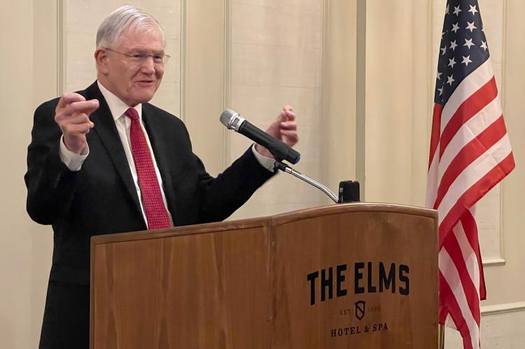 FEDERAL JUDGE Duane Benton serves as the breakfast speaker.
