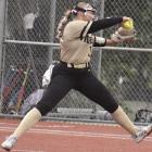 COURTNEY JAMES delivers during Excelsior Springs’ district-opening over St. Pius X of Kansas City. SHAWN RONEY | Staff
