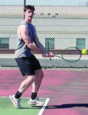 GRAYSON GROVE will start the boys tennis season as Excelsior Springs’ No. 2 singles player. DUSTIN DANNER | Staff