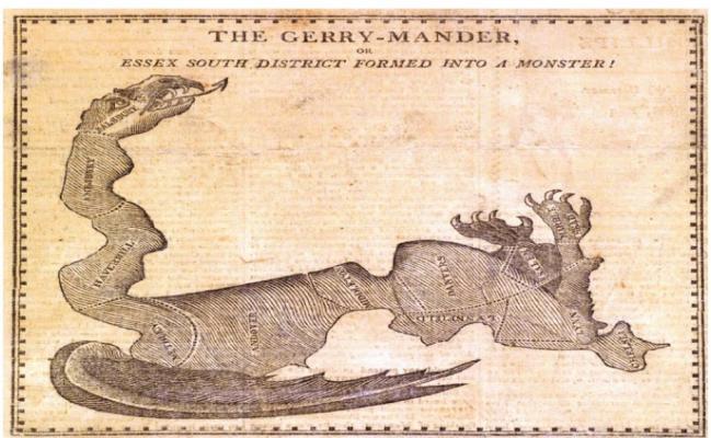 LONG a concern, gerrymandering drew a cartoon in the Salem (Mass.) Gazette in April 1813.