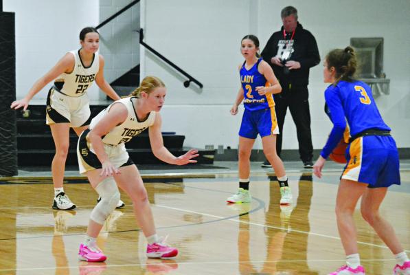 EXCELSIOR SPRINGS varsity girls basketball coach JD Biermann expects his Tigers, shown hosting Lafayette County of Higginsville, to pressure opponents on defense and push the ball on offense. DUSTIN DANNER | Staff