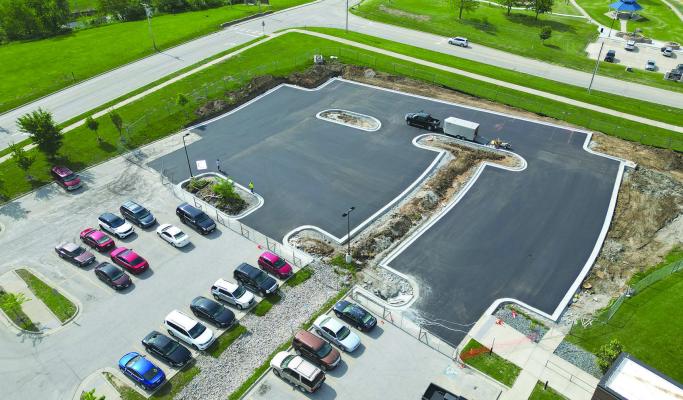 THE EXCELSIOR SPRINGS Community Center’s additional parking lot takes shape.
