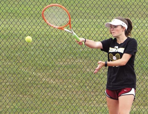 EXCELSIOR SPRNGS senior Anna Selby looks to maintain the No. 1 singles spot in varsity girls tennis.
