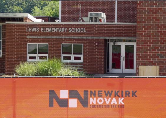 Lewis Elementary School gated off in preparation for demolition to begin. ELIZABETH BARNT | Staff