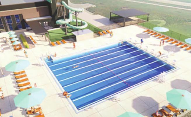 THE OUTSIDE POOL is proposed for the back of the community center.