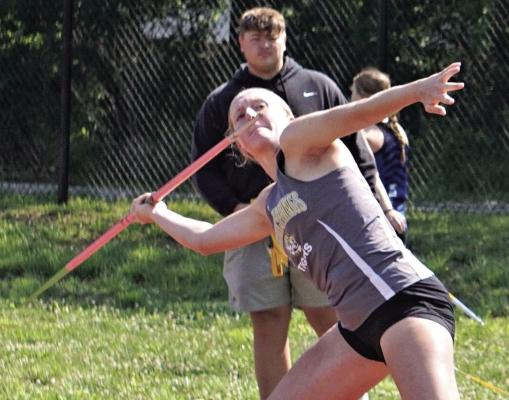 KINLEY ROGERS, a Class 4 state qualifier last season in the girls javelin, is among the returning track and field athletes at Excelsior Springs. DUSTIN DANNER | Staff