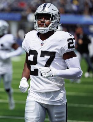 EXCELSIOR SPRINGS HIGH SCHOOL graduate Sam Webb, shown warming up in 2022, has been signed to the Las Vegas Raiders’ practice squad. COURTESY OF THE LAS VEGAS RAIDERS | Submitted