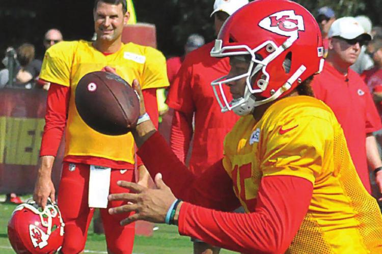 THE SUCCESS of Kansas City Chiefs quarterback Patrick Mahomes II, seen here in August 2019 at training camp taking a snap, makes it easier to see much-touted draft picks with an open mind and a supportive heart. SHAWN RONEY | Richmond Newss