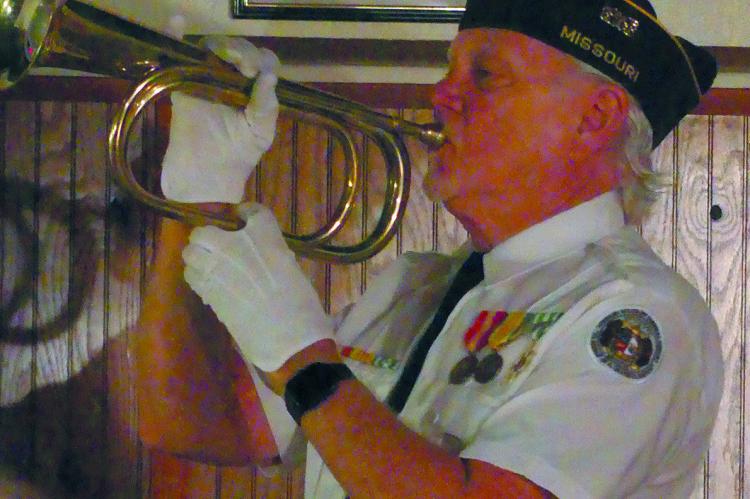 AMERICAN LEGION POST 256 Artie Scroggins pays tribute to the Veterans by playing the iconic Taps Bugle Call.