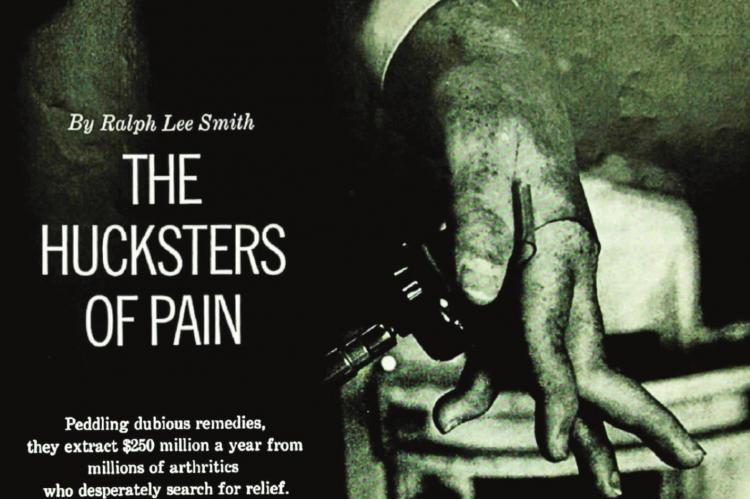 THIS 1963 Saturday Evening Post story by Ralph Lee Smith, “The Hucksters of Pain,” opens with an inciteful expose on quackery at the Ball Health Clinic in Excelsior Springs. The article is an indictment of the physiotherapy industry, which profits by cheating suffering arthritis victims out of their money. Ball’s clinic closes four months after the expose.