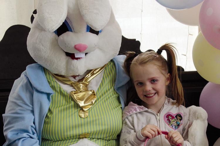 THE EASTER BUNNY makes an appearance at Wild Bunch’s Easter event.